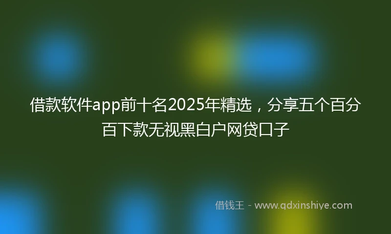 借款软件app前十名2025年精选，分享五个百分百下款无视黑白户网贷口子