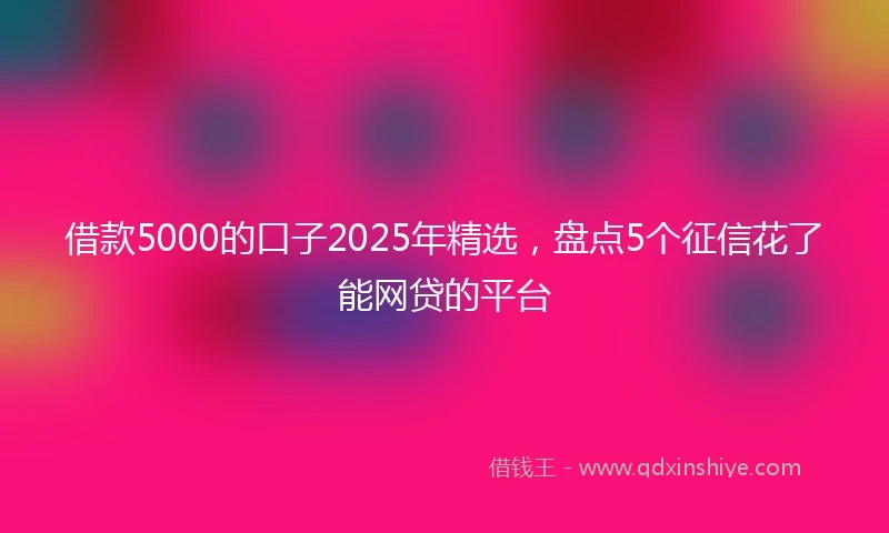 借款5000的口子2025年精选，盘点5个征信花了能网贷的平台