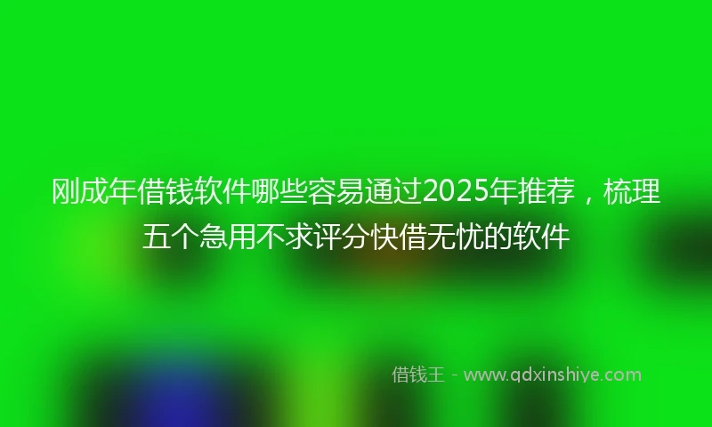 刚成年借钱软件哪些容易通过2025年推荐，梳理五个急用不求评分快借无忧的软件