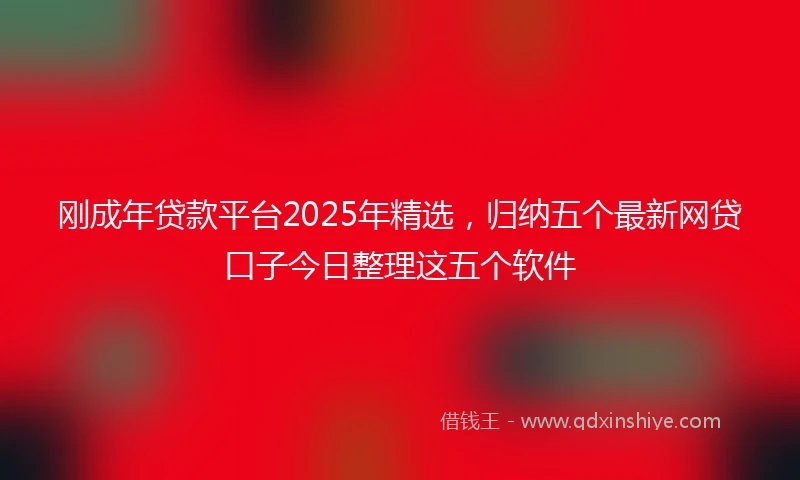 刚成年贷款平台2025年精选，归纳五个最新网贷口子今日整理这五个软件