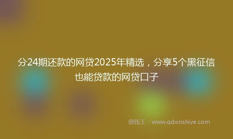 分24期还款的网贷2025年精选，分享5个黑征信也能贷款的网贷口子