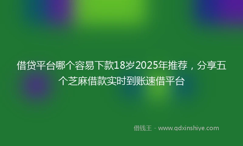 借贷平台哪个容易下款18岁2025年推荐，分享五个芝麻借款实时到账速借平台