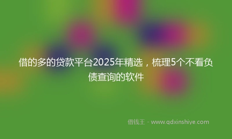 借的多的贷款平台2025年精选，梳理5个不看负债查询的软件