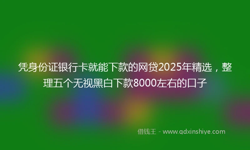 凭身份证银行卡就能下款的网贷2025年精选，整理五个无视黑白下款8000左右的口子