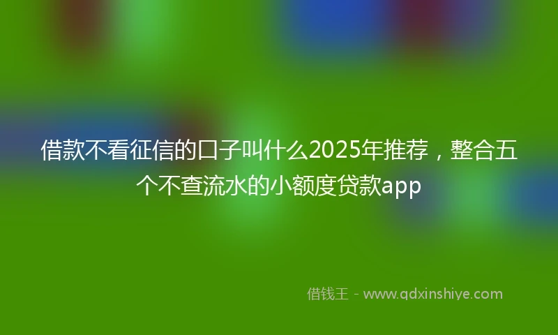 借款不看征信的口子叫什么2025年推荐，整合五个不查流水的小额度贷款app