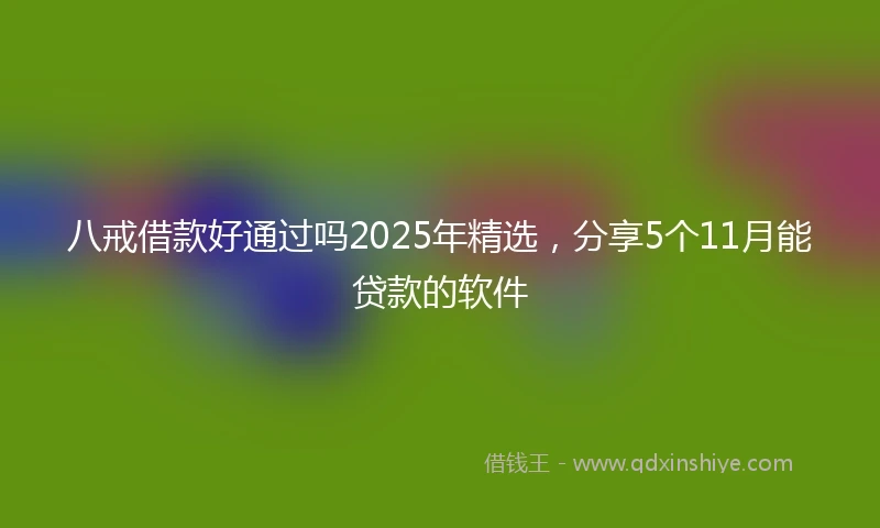 八戒借款好通过吗2025年精选，分享5个11月能贷款的软件