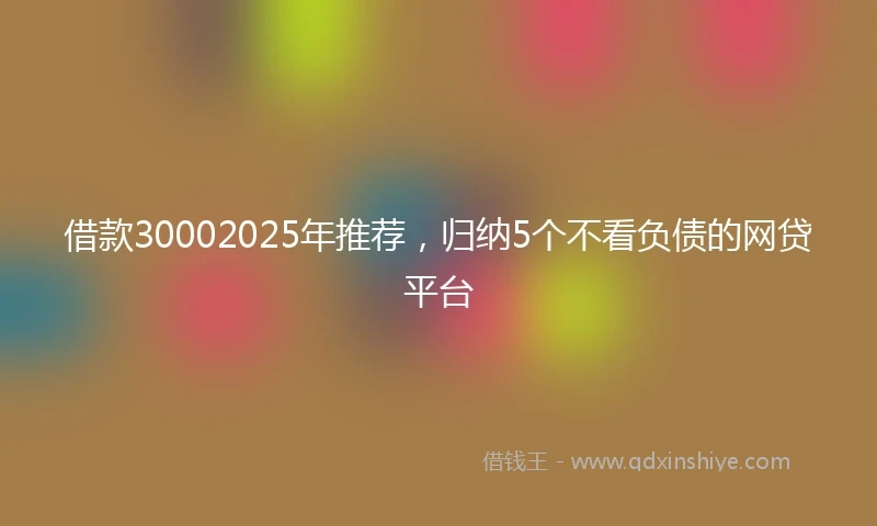 借款30002025年推荐，归纳5个不看负债的网贷平台