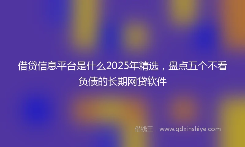 借贷信息平台是什么2025年精选，盘点五个不看负债的长期网贷软件
