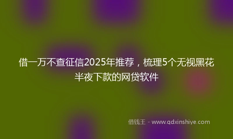 借一万不查征信2025年推荐，梳理5个无视黑花半夜下款的网贷软件