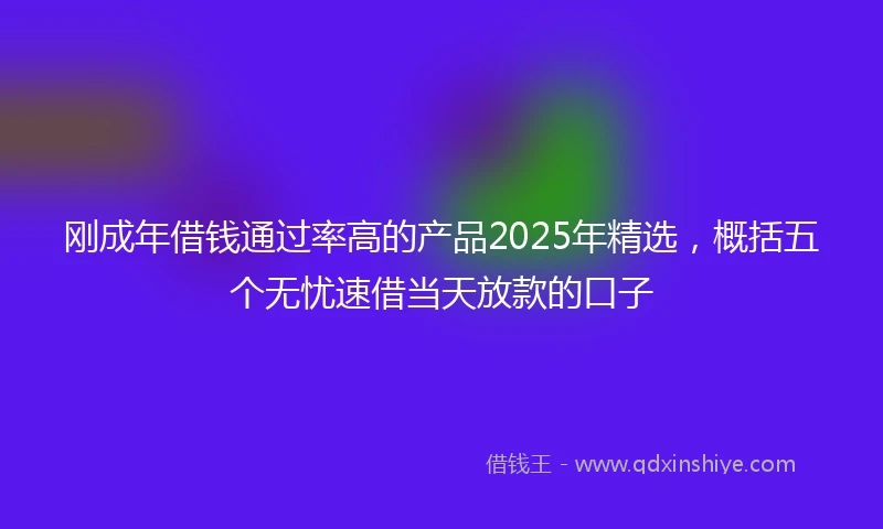 刚成年借钱通过率高的产品2025年精选，概括五个无忧速借当天放款的口子