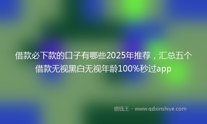 借款必下款的口子有哪些2025年推荐，汇总五个借款无视黑白无视年龄100%秒过app