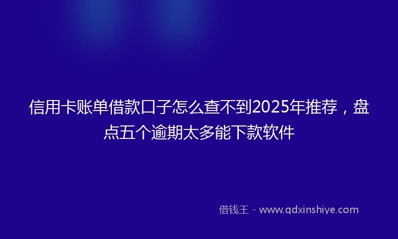 信用卡账单借款口子怎么查不到2025年推荐，盘点五个逾期太多能下款软件