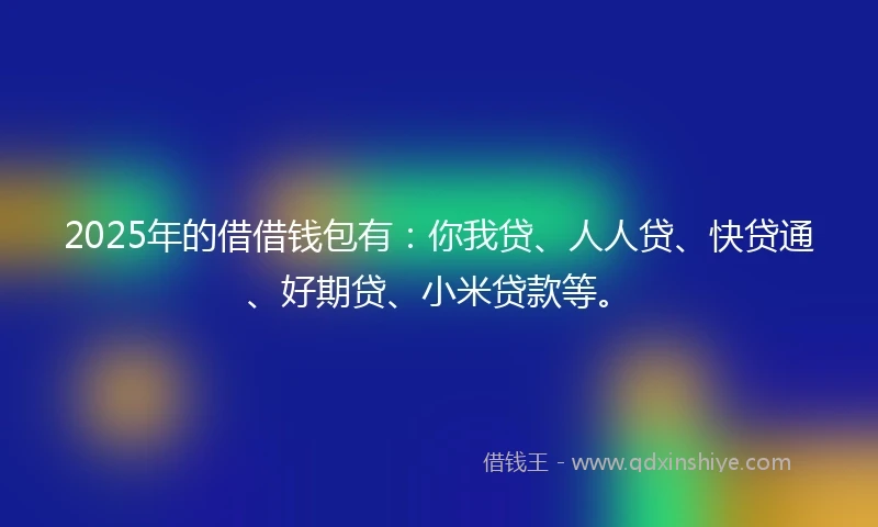 2025年的借借钱包有：你我贷、人人贷、快贷通、好期贷、小米贷款等。