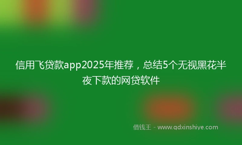 信用飞贷款app2025年推荐，总结5个无视黑花半夜下款的网贷软件