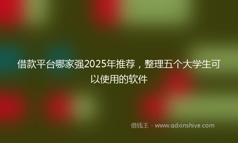 借款平台哪家强2025年推荐，整理五个大学生可以使用的软件