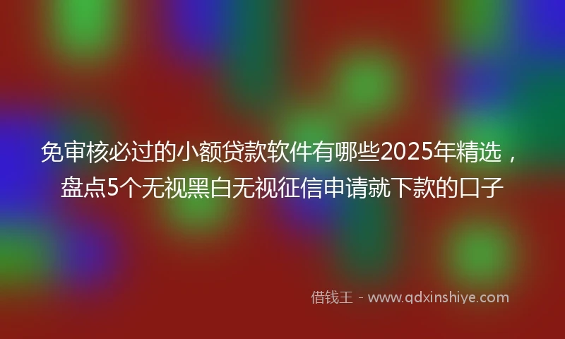 免审核必过的小额贷款软件有哪些2025年精选，盘点5个无视黑白无视征信申请就下款的口子