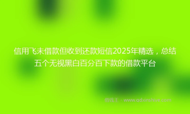 信用飞未借款但收到还款短信2025年精选，总结五个无视黑白百分百下款的借款平台