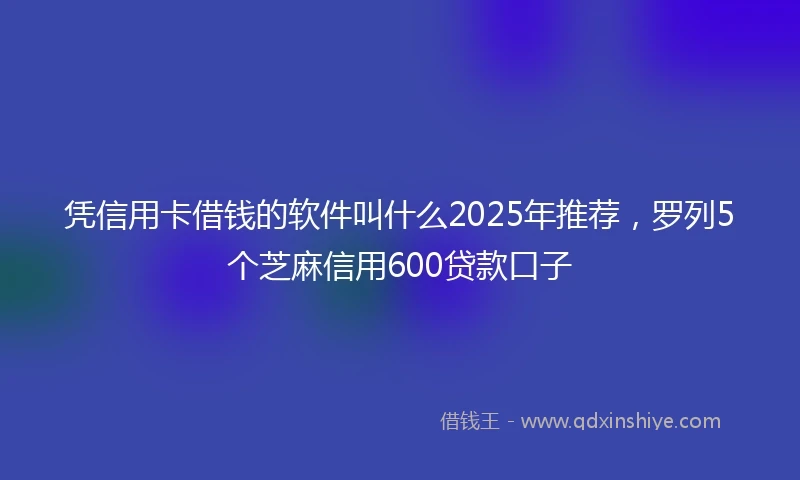 凭信用卡借钱的软件叫什么2025年推荐，罗列5个芝麻信用600贷款口子