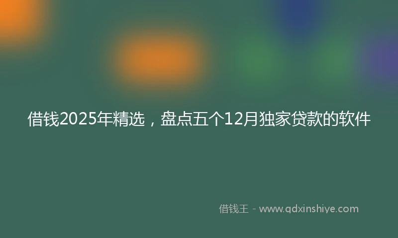 借钱2025年精选，盘点五个12月独家贷款的软件