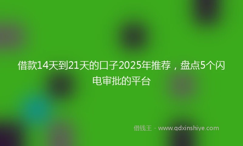 借款14天到21天的口子2025年推荐，盘点5个闪电审批的平台