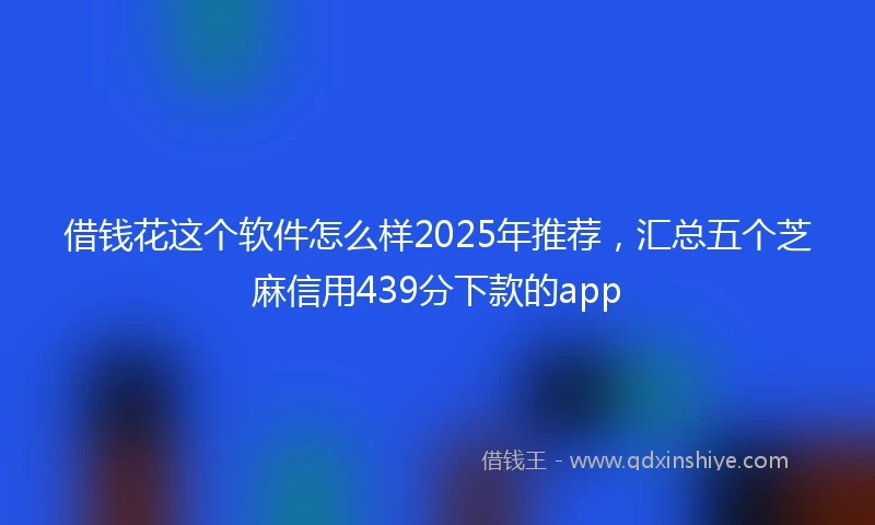 借钱花这个软件怎么样2025年推荐，汇总五个芝麻信用439分下款的app
