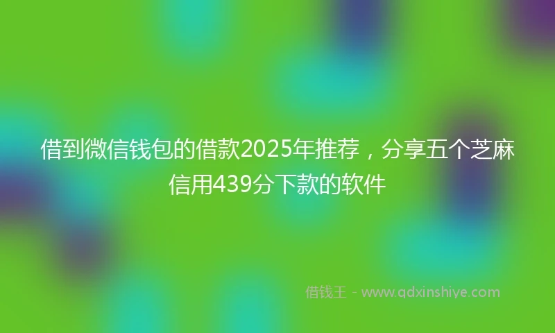 借到微信钱包的借款2025年推荐，分享五个芝麻信用439分下款的软件