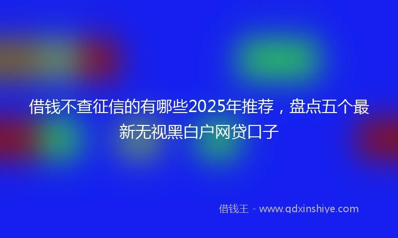 借钱不查征信的有哪些2025年推荐，盘点五个最新无视黑白户网贷口子