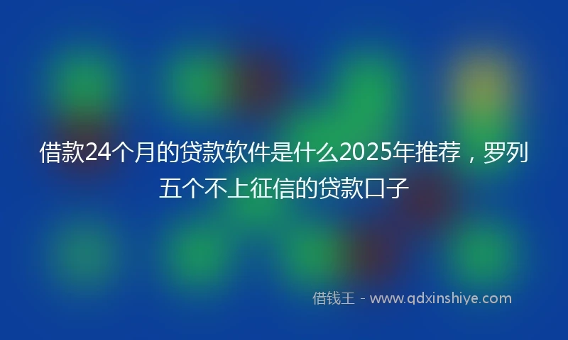 借款24个月的贷款软件是什么2025年推荐，罗列五个不上征信的贷款口子