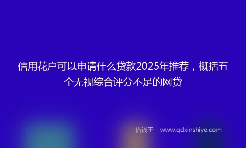 信用花户可以申请什么贷款2025年推荐，概括五个无视综合评分不足的网贷