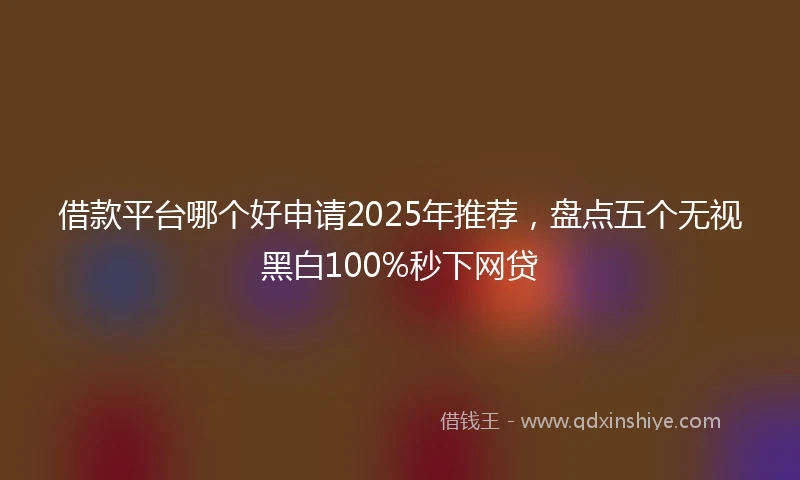 借款平台哪个好申请2025年推荐，盘点五个无视黑白100%秒下网贷