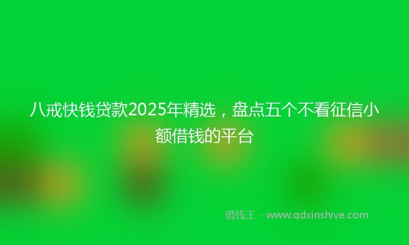 八戒快钱贷款2025年精选，盘点五个不看征信小额借钱的平台