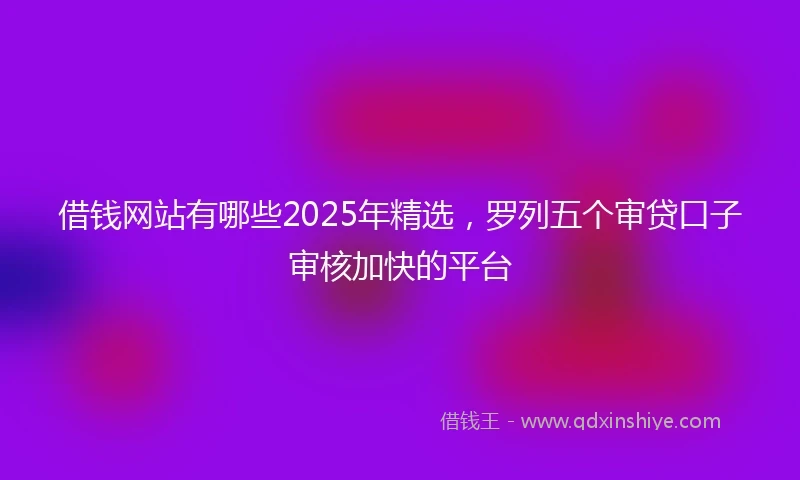 借钱网站有哪些2025年精选，罗列五个审贷口子审核加快的平台