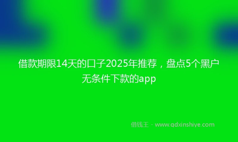 借款期限14天的口子2025年推荐，盘点5个黑户无条件下款的app
