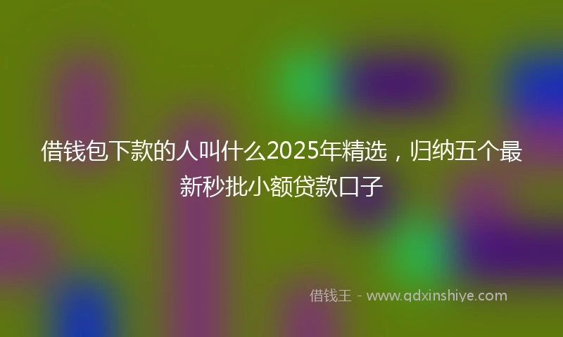 借钱包下款的人叫什么2025年精选，归纳五个最新秒批小额贷款口子