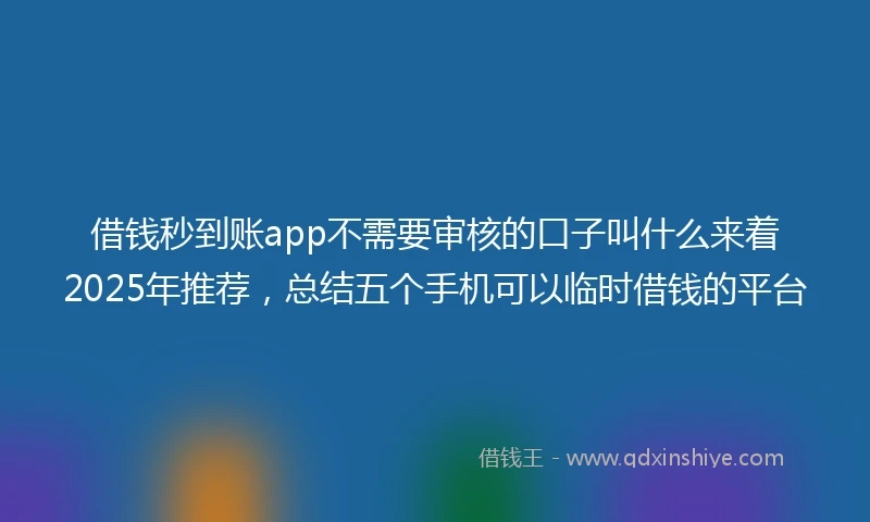 借钱秒到账app不需要审核的口子叫什么来着2025年推荐，总结五个手机可以临时借钱的平台