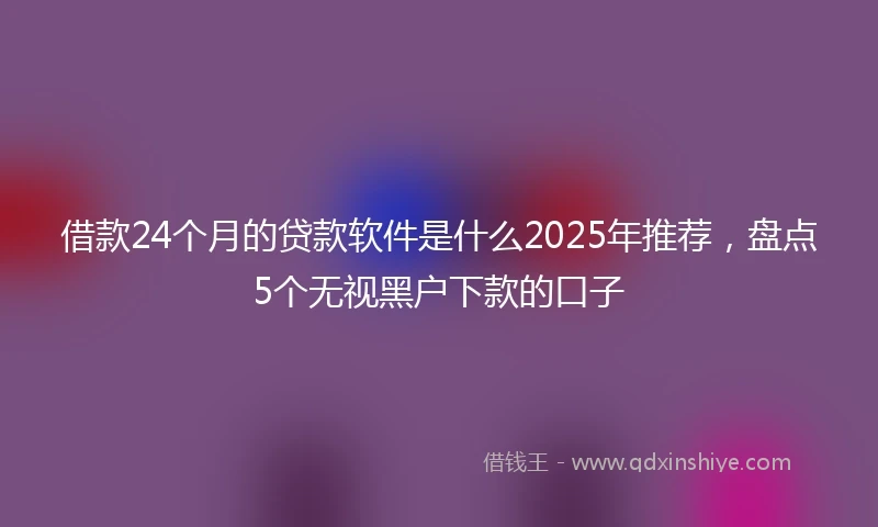 借款24个月的贷款软件是什么2025年推荐，盘点5个无视黑户下款的口子
