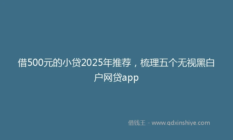 借500元的小贷2025年推荐，梳理五个无视黑白户网贷app