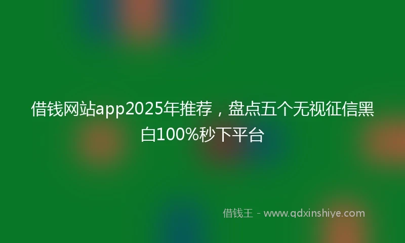 借钱网站app2025年推荐，盘点五个无视征信黑白100%秒下平台