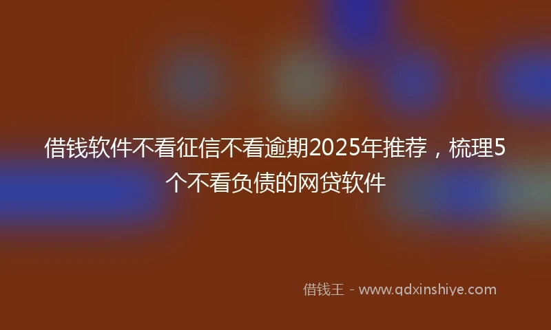 借钱软件不看征信不看逾期2025年推荐，梳理5个不看负债的网贷软件