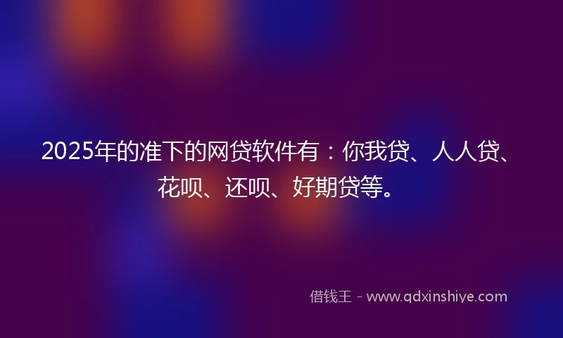 2025年的准下的网贷软件有：你我贷、人人贷、花呗、还呗、好期贷等。
