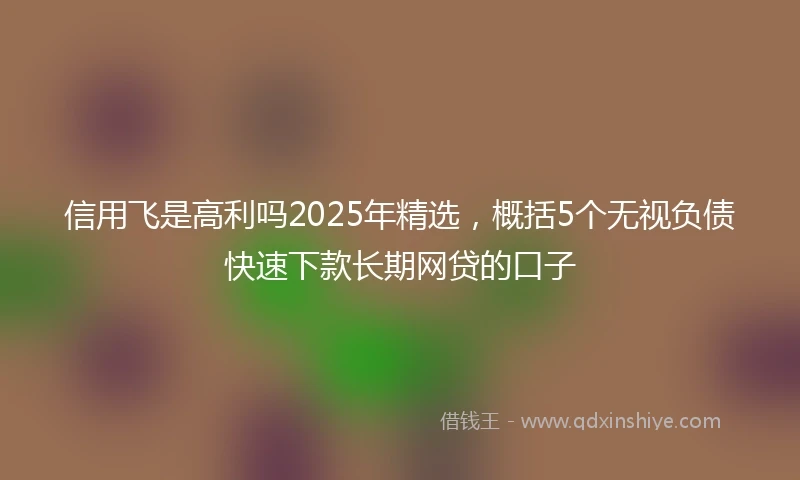 信用飞是高利吗2025年精选，概括5个无视负债快速下款长期网贷的口子
