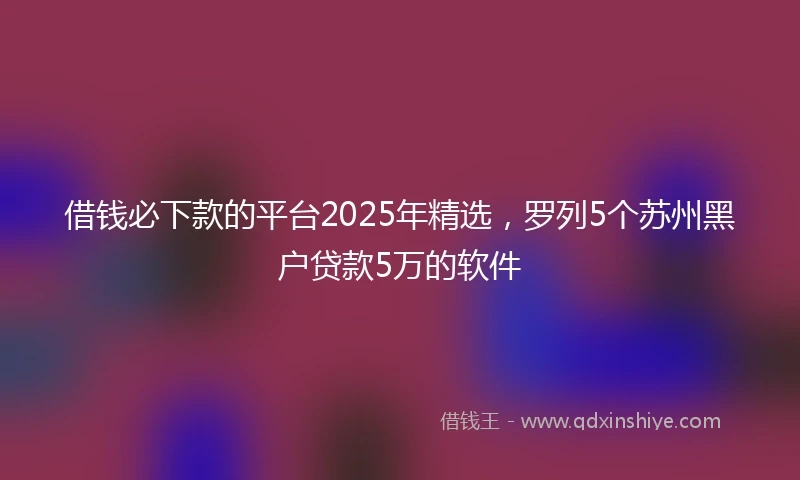 借钱必下款的平台2025年精选，罗列5个苏州黑户贷款5万的软件