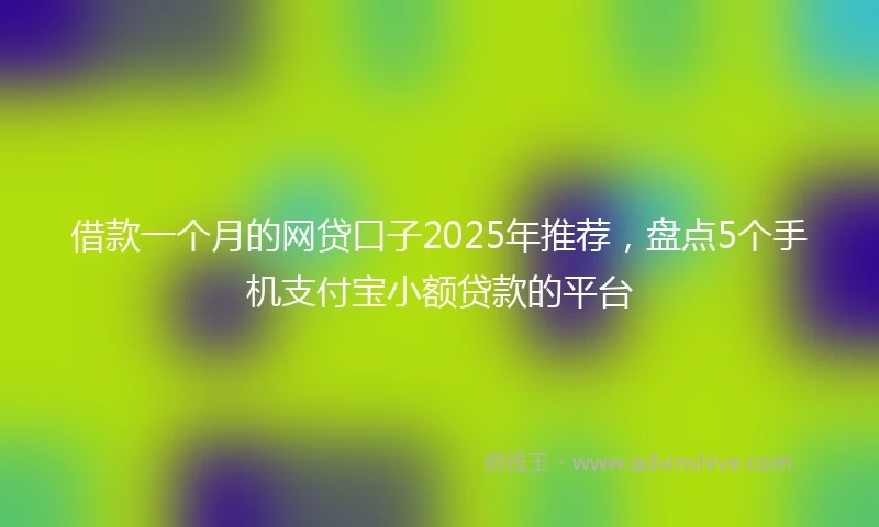 借款一个月的网贷口子2025年推荐,盘点5个手机支付宝小额贷款的平台