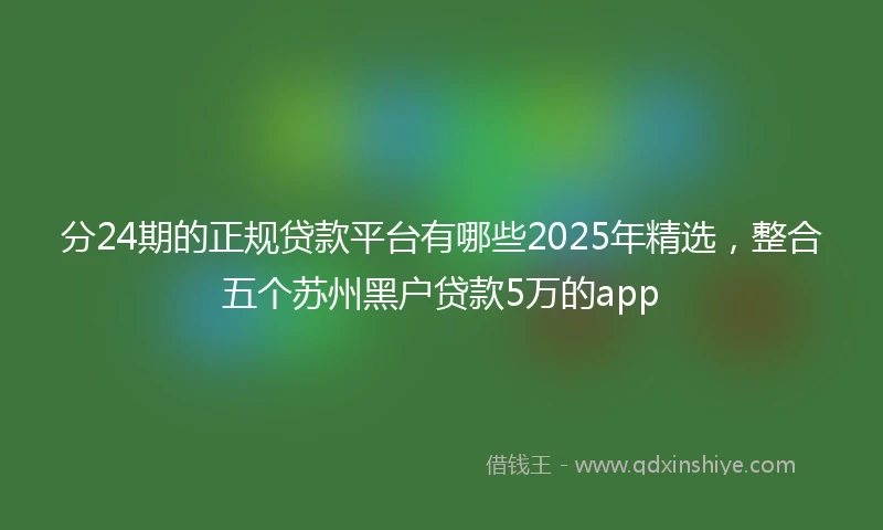 分24期的正规贷款平台有哪些2025年精选，整合五个苏州黑户贷款5万的app