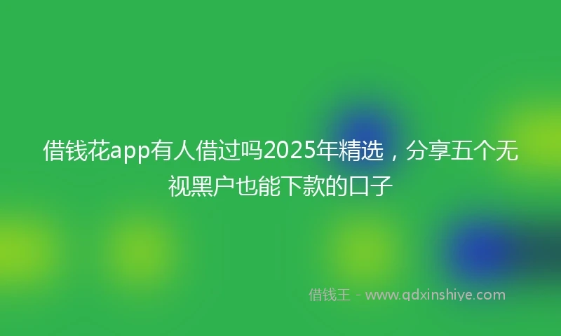 借钱花app有人借过吗2025年精选，分享五个无视黑户也能下款的口子