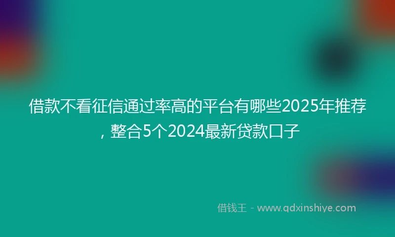 借款不看征信通过率高的平台有哪些2025年推荐，整合5个2024最新贷款口子