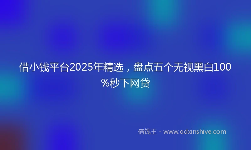 借小钱平台2025年精选，盘点五个无视黑白100%秒下网贷