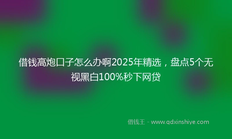 借钱高炮口子怎么办啊2025年精选，盘点5个无视黑白100%秒下网贷