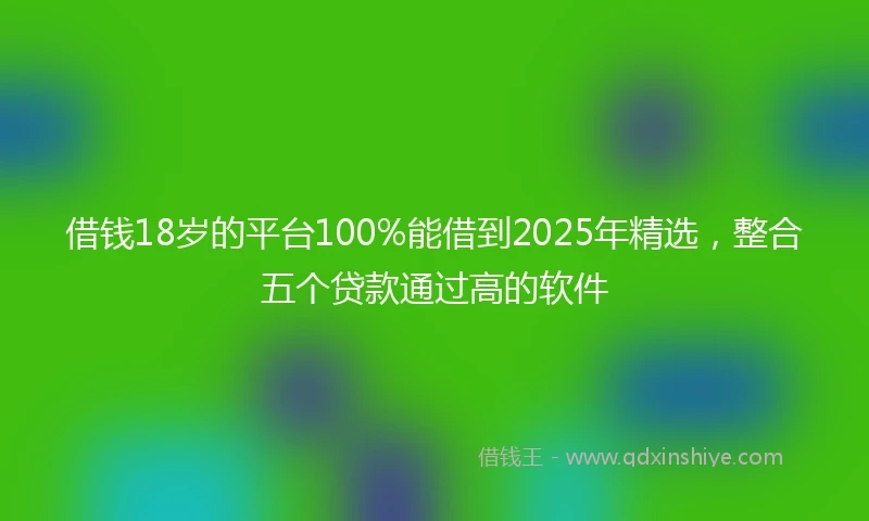 借钱18岁的平台100%能借到2025年精选，整合五个贷款通过高的软件
