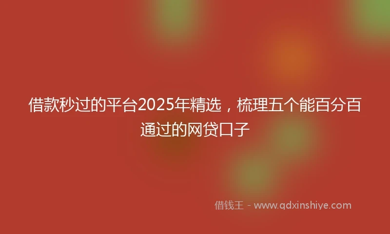 借款秒过的平台2025年精选，梳理五个能百分百通过的网贷口子